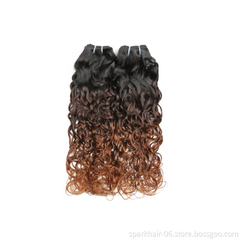 9a 100g SPARK Ombre Brazilian Remy Human Hair Weaving Bundle for Women Weave Hair Extension Black Brown Water Wave 1b/4/30